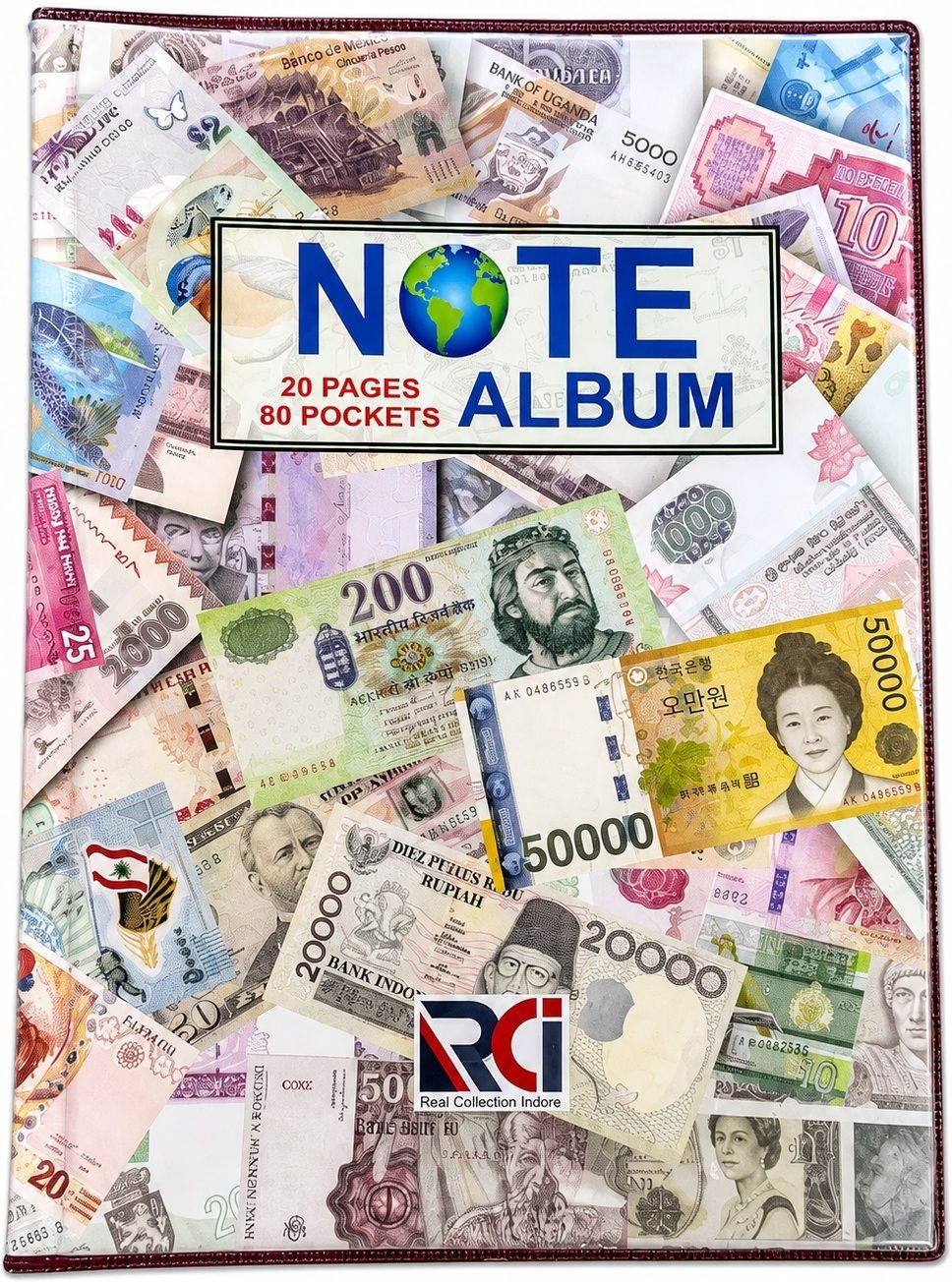 80 pocket 4 divider currency storage album | for small notes collection | 1 pcs coin bank