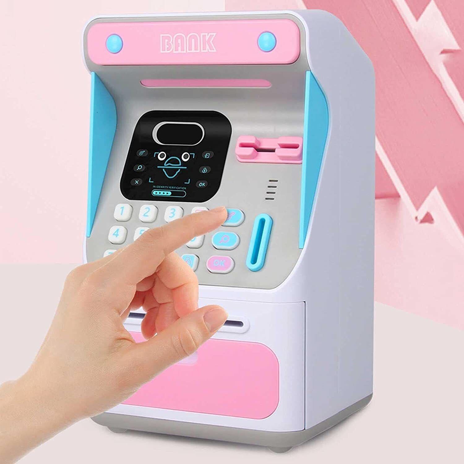 FACE Recognition Money Safe Kids Piggy Savings Bank with Personal ATM Card Coin Bank-image-42