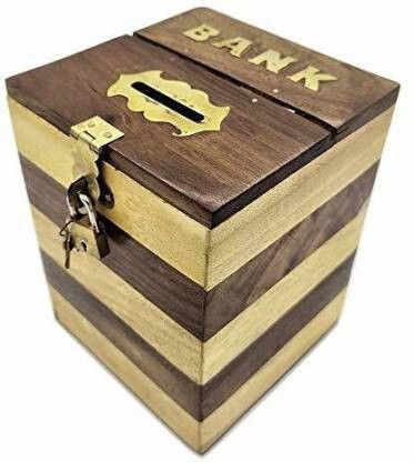 smarts collection Wooden Money Bank - Coin Saving Box - Piggy Bank-new43 Coin Bank-picture-17