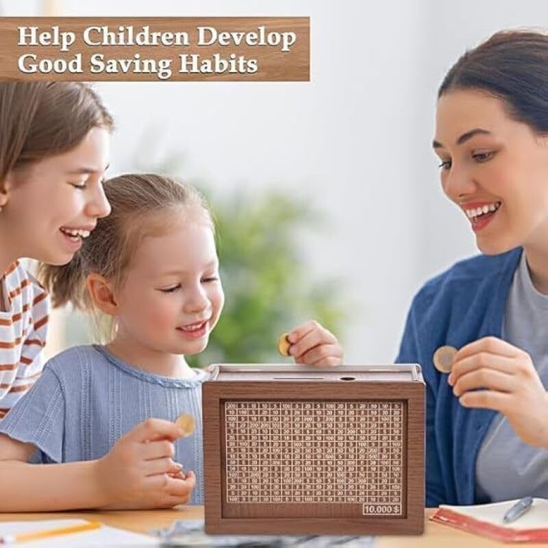 Wooden Coin Box Mini Bank Donation Box Gulak Money Bank House Key Piggy Bank Coin Bank-image-22