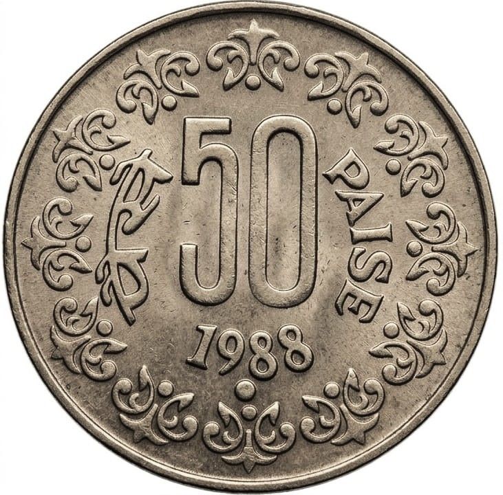 artmint Most Demanded 50 Paisa 1988 Dot, India old Fancy Rare Coin Ancient Coin Collection-picture-29