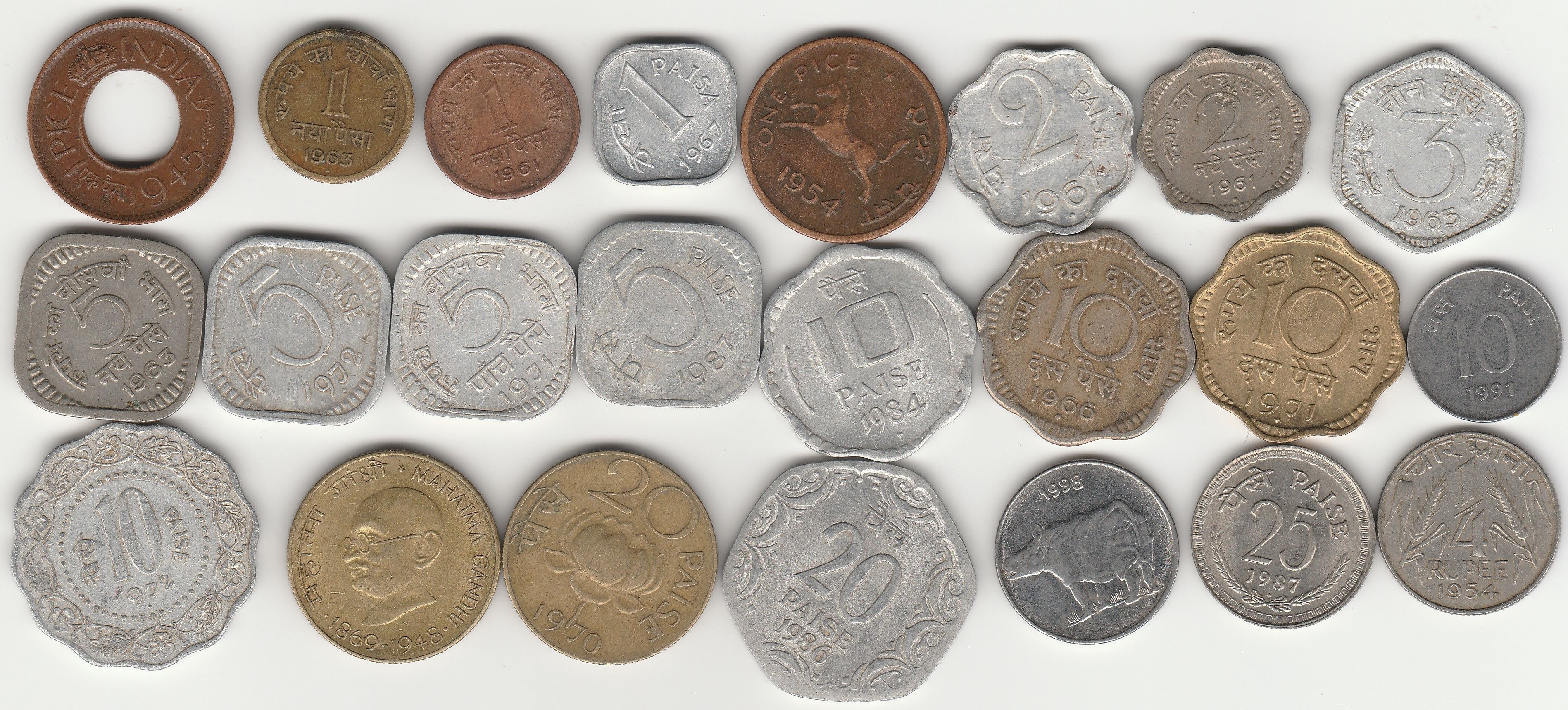 23 different India old coins Modern Coin Collection