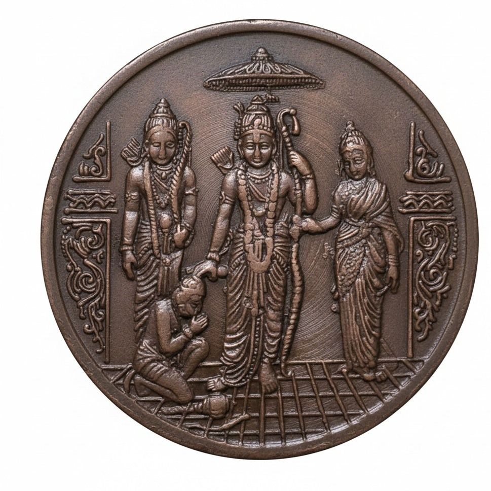 eforest Rare 1818 EIC Ram Darbar Coin For Collection , Weight Approx . 100 Gms Medieval Coin Collection-picture-28