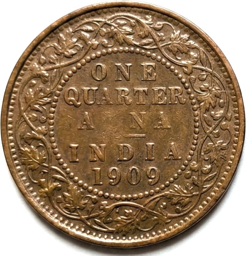 newway 1 Quarter Anna 1909 Edward VII, British India old Copper Coin Collectible Medieval Coin Collection-picture-21