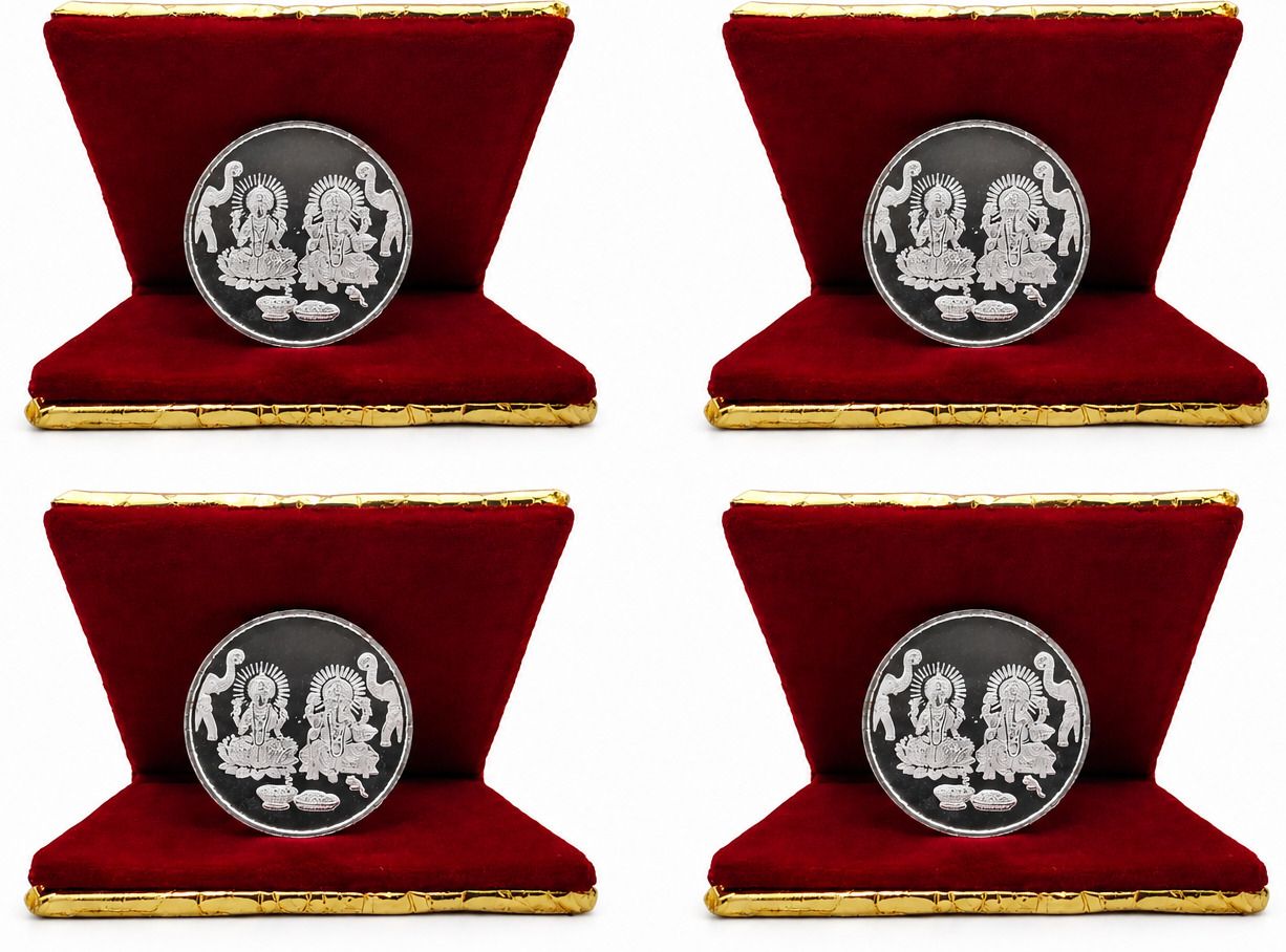 Silver Plated White Metal 10gm Lakshmi Ganesh Coin For Pooja and Gifting Modern, Ancient, Medieval Coin Collection-image-13