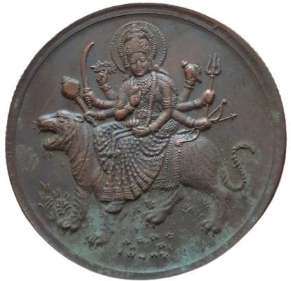 coins world 250 GRAMS MAA DURGA BIG SIZE COPPER TEMPLE TOKEN Modern Coin Collection-picture-15