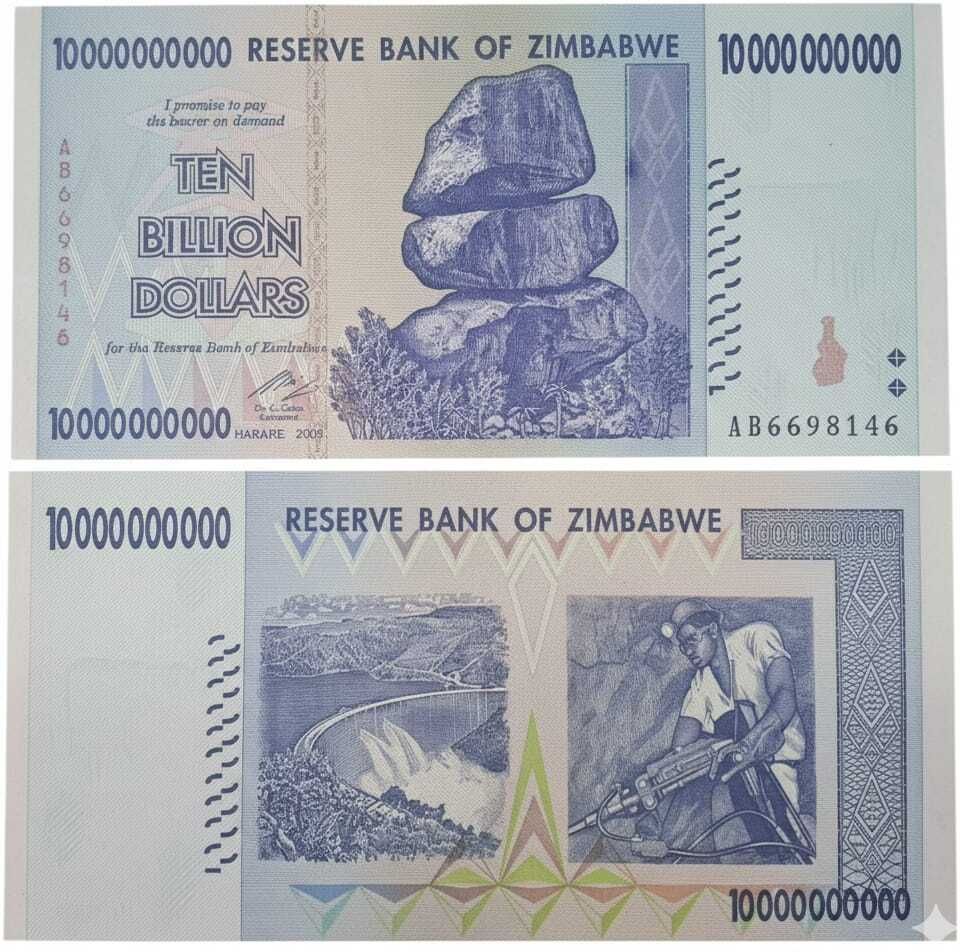 vkcoins Zimbabwe 10 000 000 000 Dollars Rare UNC 1 NOTE Modern Coin Collection-picture-10