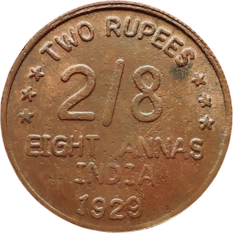 coins world RUPEES 2/8 EIGHT ANNAS KING GEORGE VI COPPER TOKEN Modern Coin Collection-picture-17