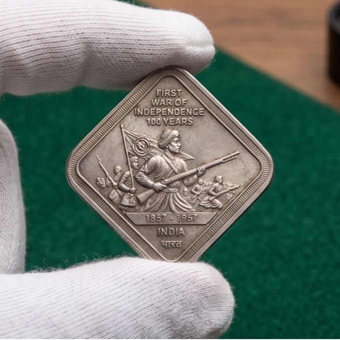 5 Rupees 1857-1957 India First War of Independence Old Collectible Coin Medieval Coin Collection-image-33