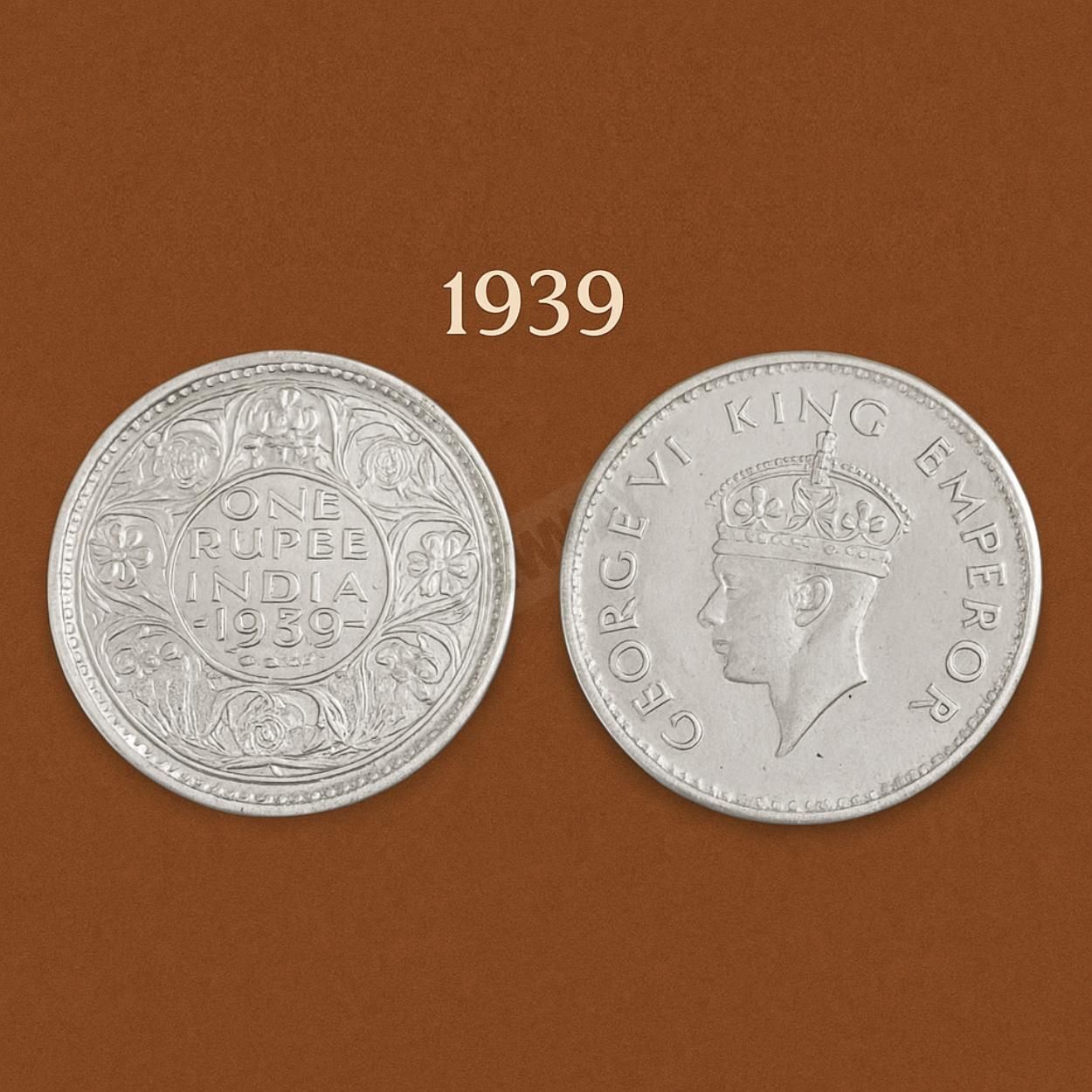 newway One Rupee 1939, Most Demanded - King George VI, British India Silverplated Medieval Coin Collection-picture-26