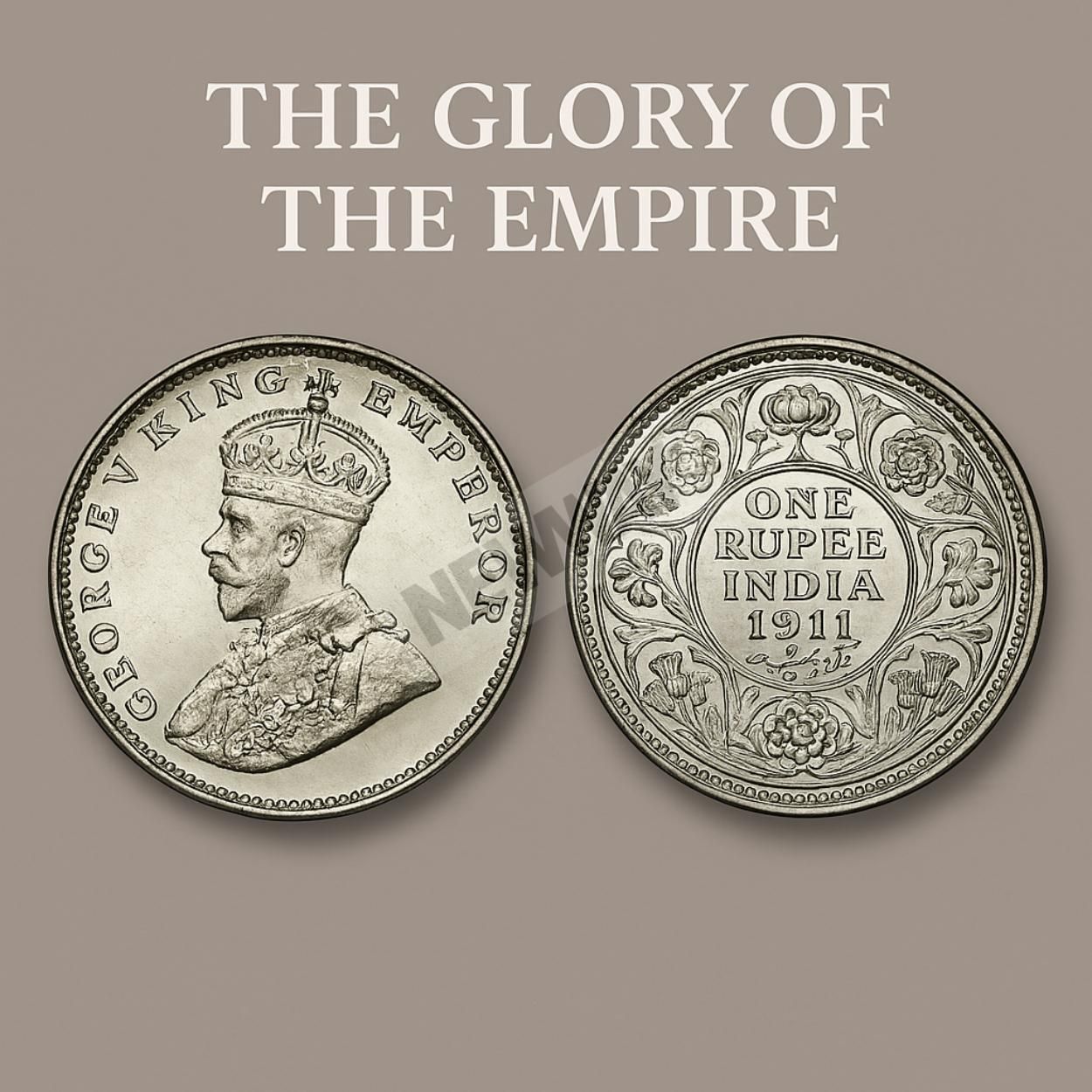 newway 1 Rs. 1911 George V British India Silverplated Rare Fancy Medieval Coin Collection-picture-18