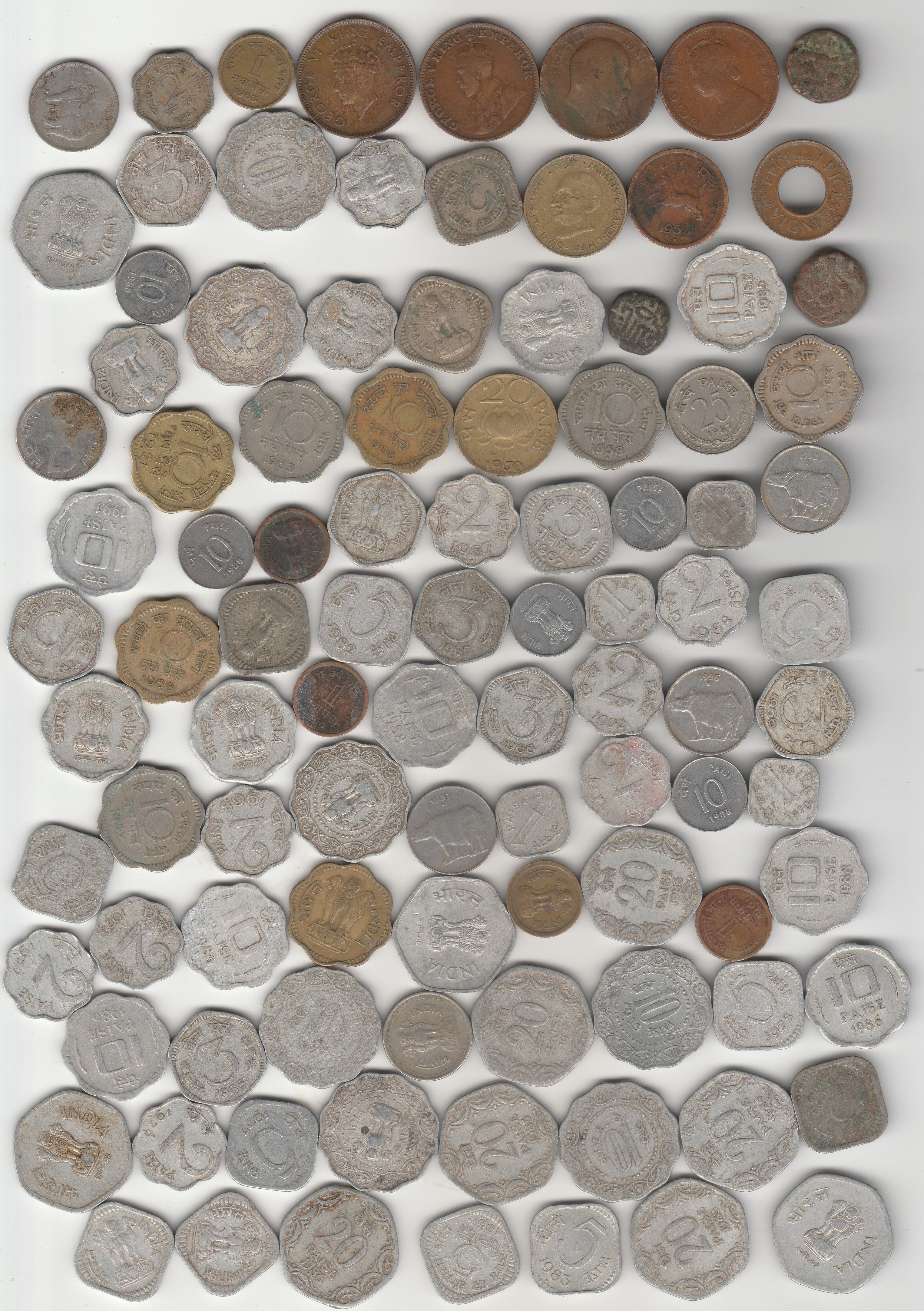 sansuka 101 different Rare old Mughal Indian British Edward Victoria George Kings coins Modern Coin Collection-picture-26