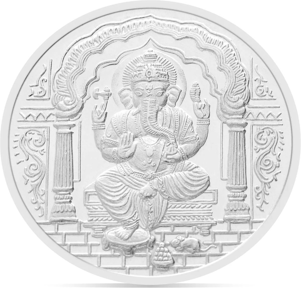 p. n. gadgil jewellers 10 gms Ganesha Om Silver Coin S 999 10 g Silver Coin-picture-14