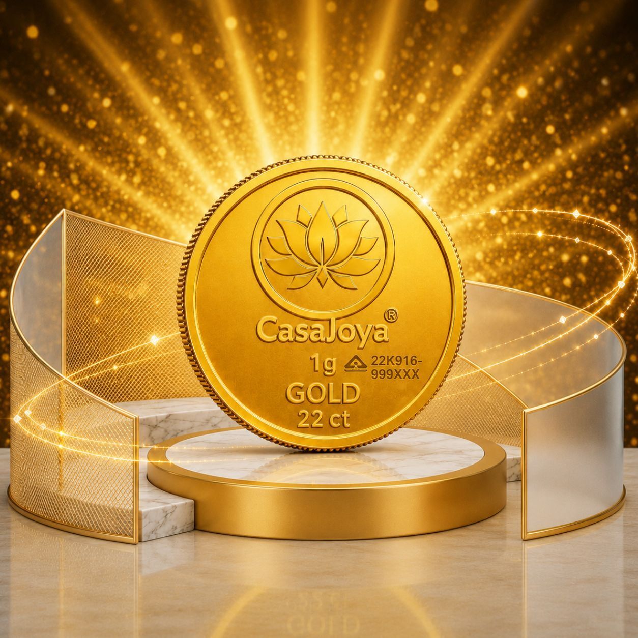 CJ-Lotus22K-1G 22 (916.7) K 1 g Gold Coin-image-37