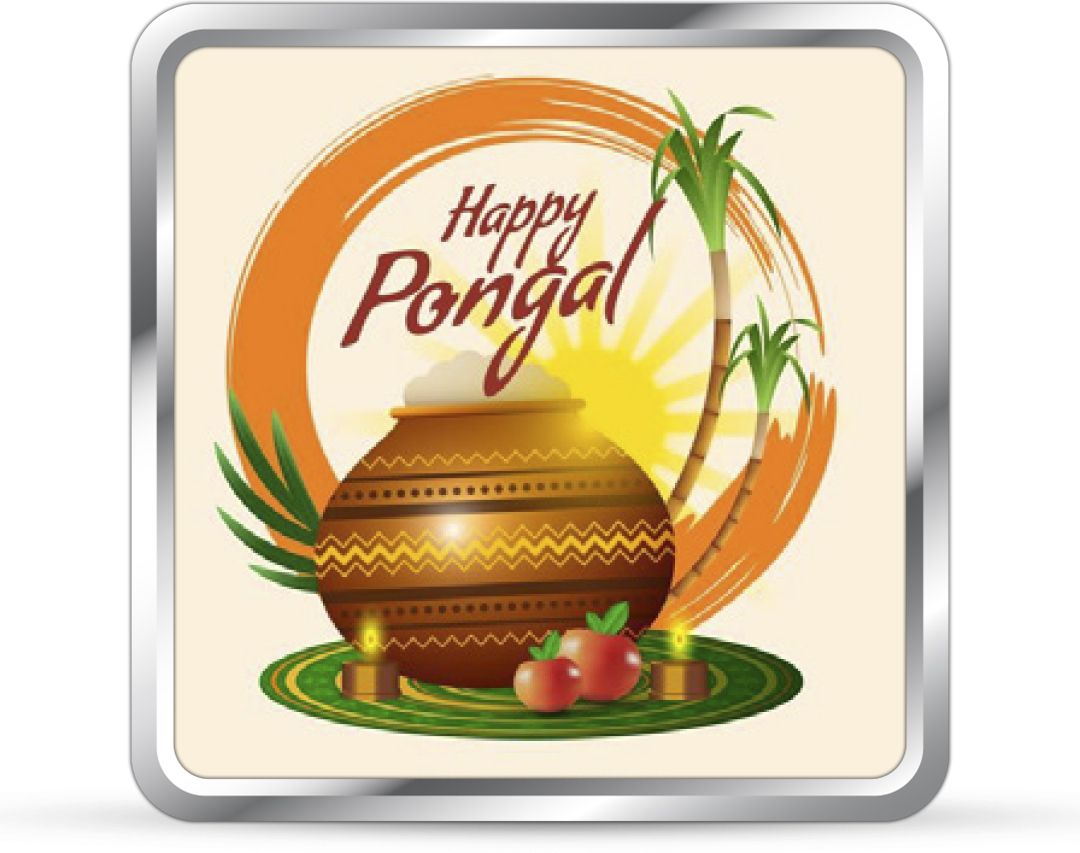 silviya BIS Hallmarked Happy Pongal Festival (HP-50G586) S 999 50 g Silver Coin-picture-17