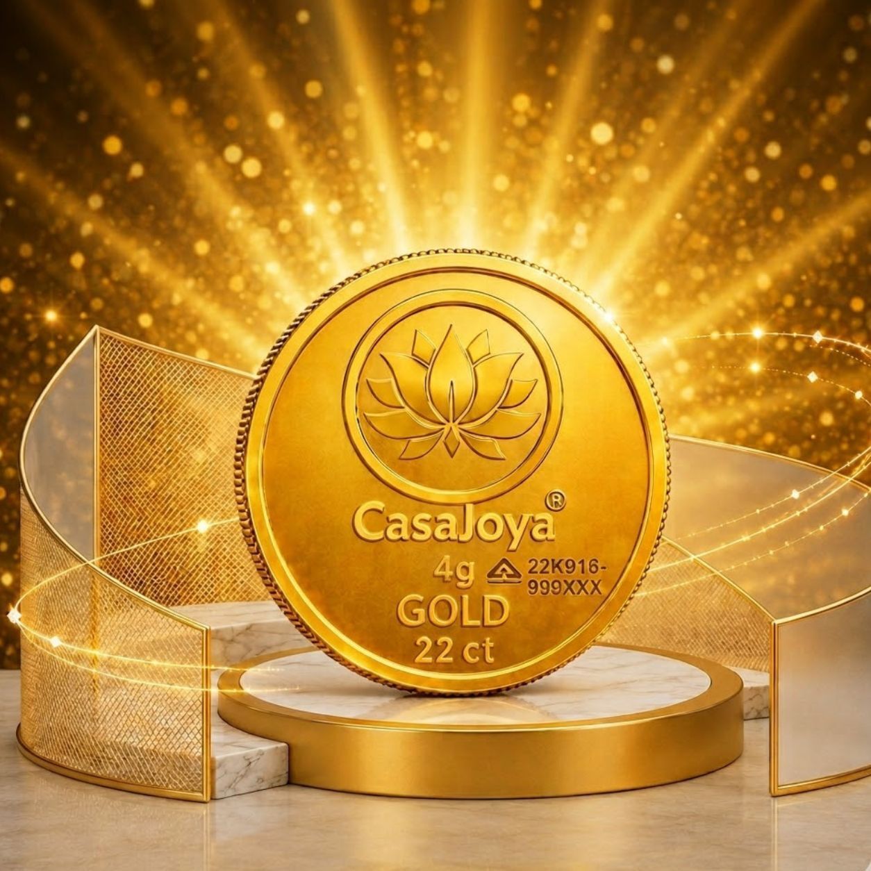 CJ-Lotus22K-4G 22 (916.7) K 4 g Gold Coin-image-41