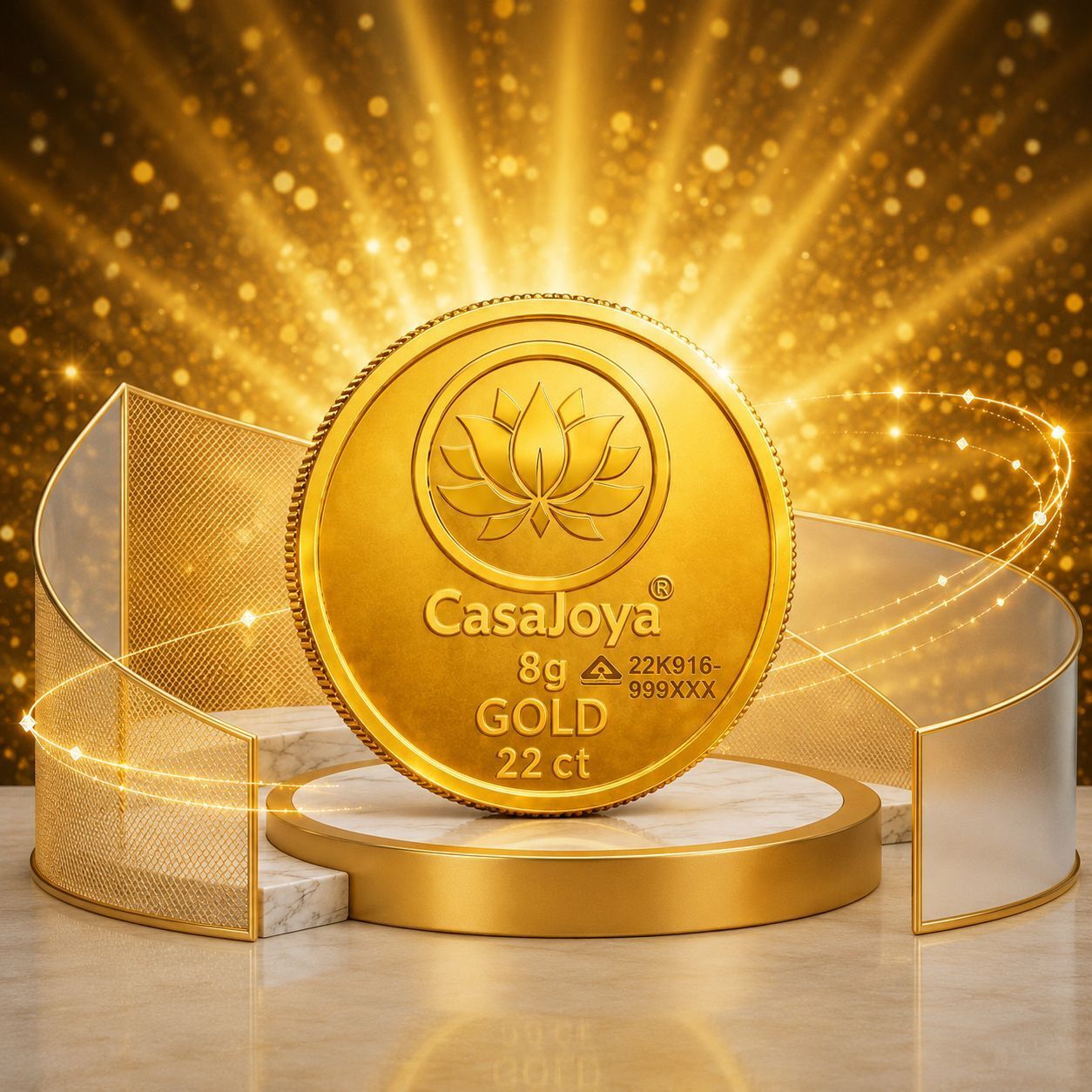 CJ-Lotus22K-8G 22 (916.7) K 8 g Gold Coin-image-39
