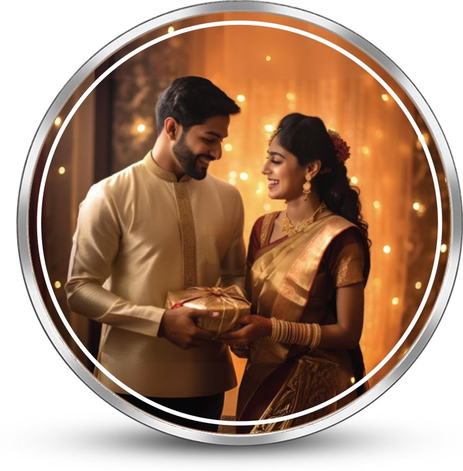 BIS Hallmarked Karwa Chauth Special Personalized (KC-50G711) S 999 50 g Silver Coin-image-15