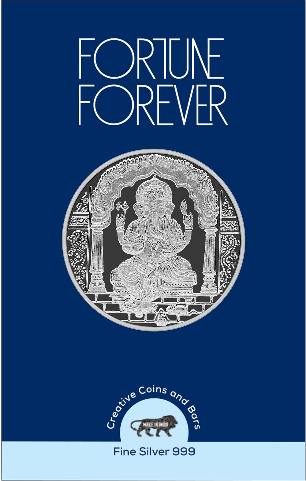 fortune forever Pure Silver 10 Grams Ganpati Ganeshji BIS Hallmarked Round Coin with Blister Card S 999 10 g Silver Coin-picture-43