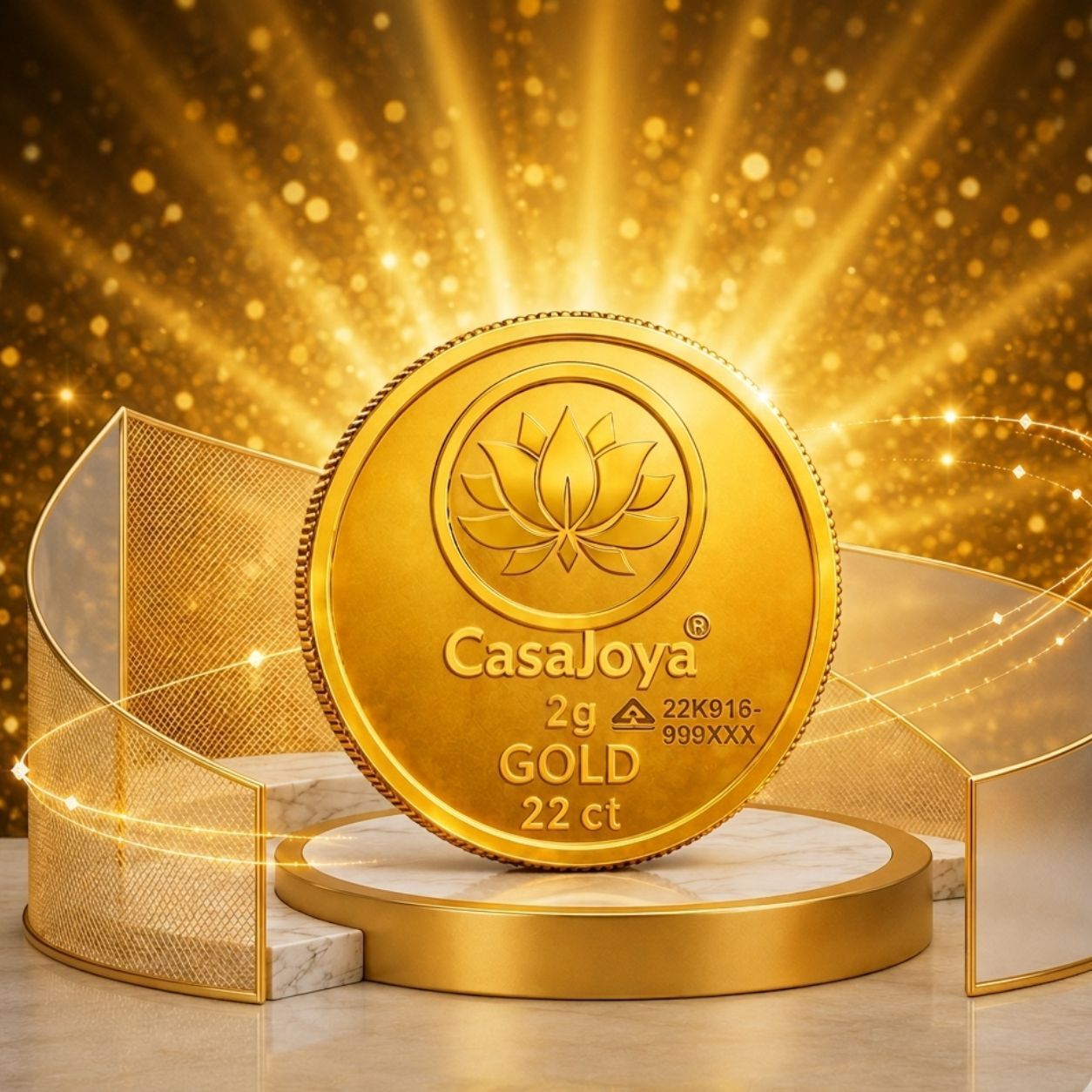 CJ-Lotus22K-2G 22 (916.7) K 2 g Gold Coin-image-38