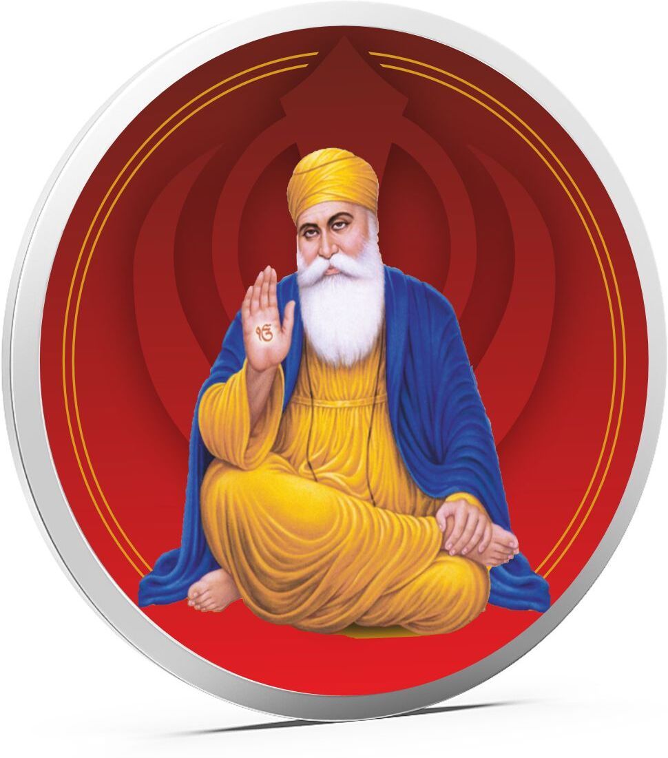Guru Nanak V-69G S 999 50 g Silver Coin