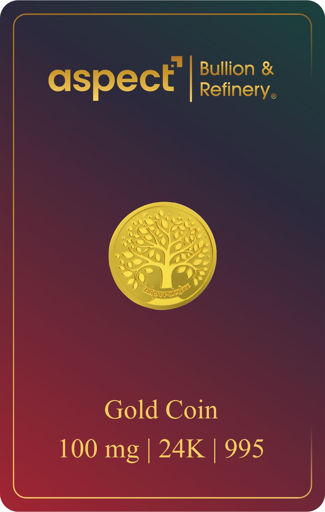 Kalpavriksha Mili 1 24 (995) K 0.1 g Gold Coin