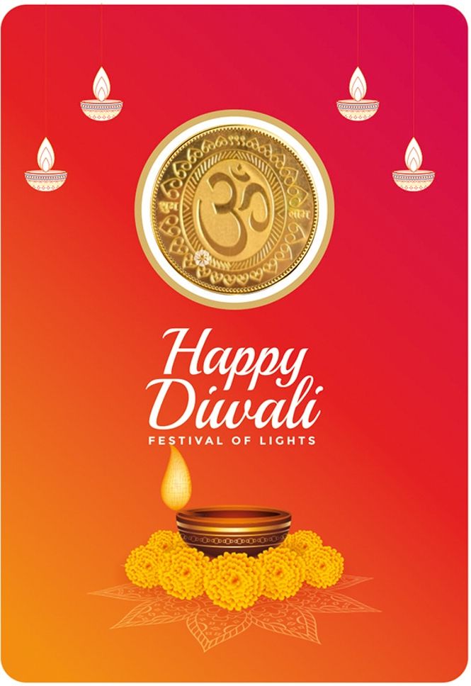 PPG Happy Diwali OM Design Round Shape Gold Coin | Yellow Gold Bullion 24 (999) K 0.05 g Gold Coin-image-32