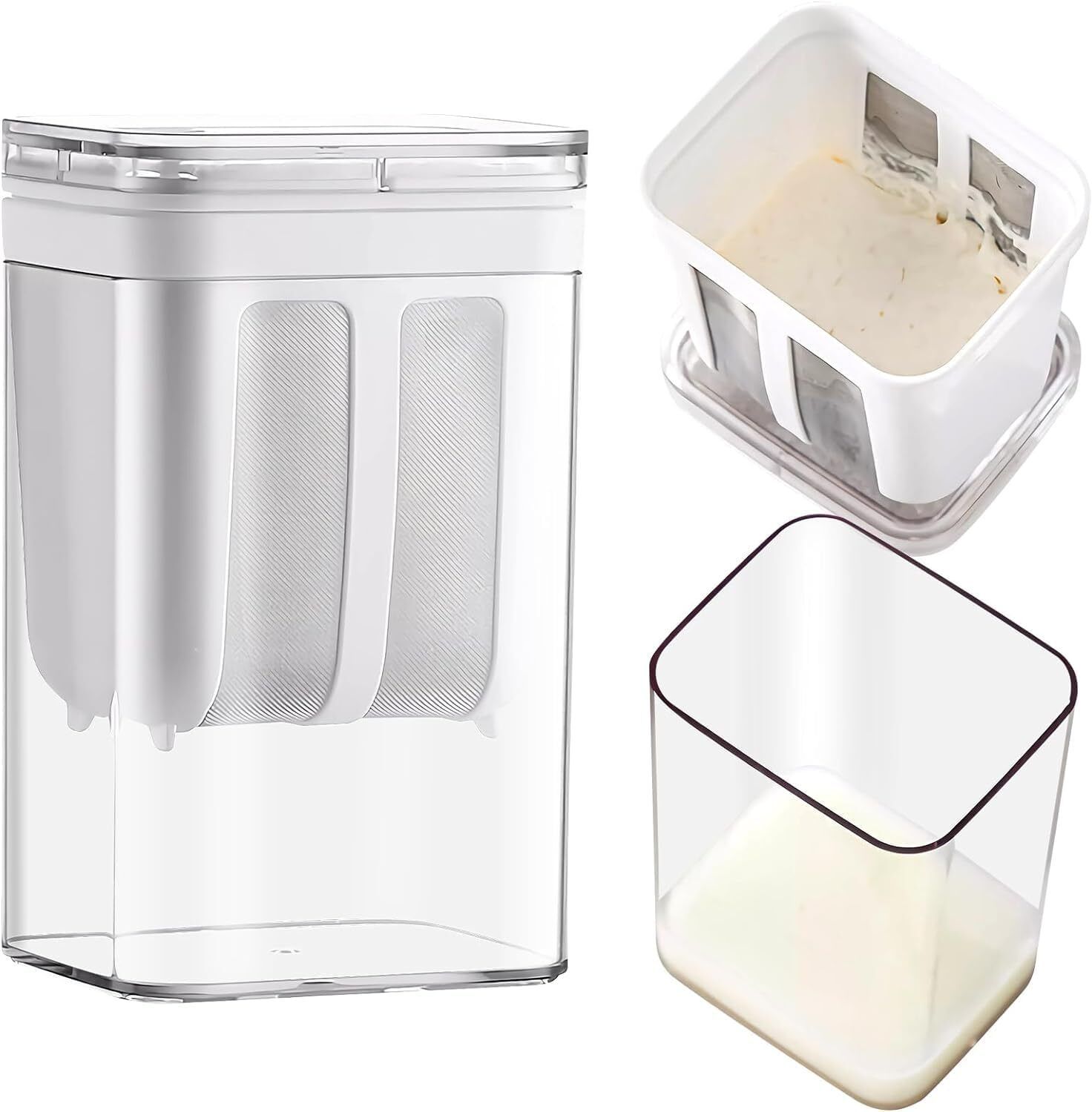 totthar 1100ml Fine Mesh Strainer,Multifunctional Filter for homemade curd Yogurt Maker-picture-38