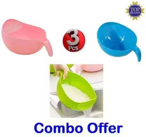 Rice Fruits Vegetable Noodles Pasta Washing Bowl and Strainer Colander-image-26