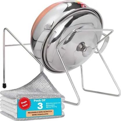 khodal enterprise rice pot with 1-strainer lid, 1-Stainless Steel Handi & 1-Stainless Steel Stand Strainer-picture-19