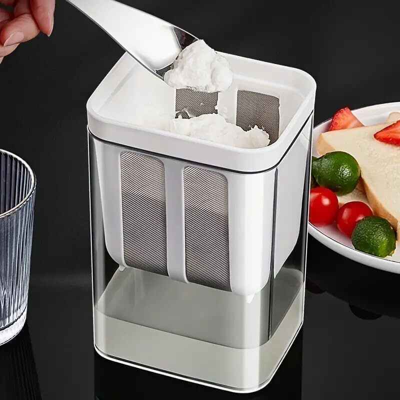asunby Greek Yogurt & Hung Curd Maker 1100ml with Fine Mesh Strainer for Thick Yogurt Yogurt Maker-picture-23