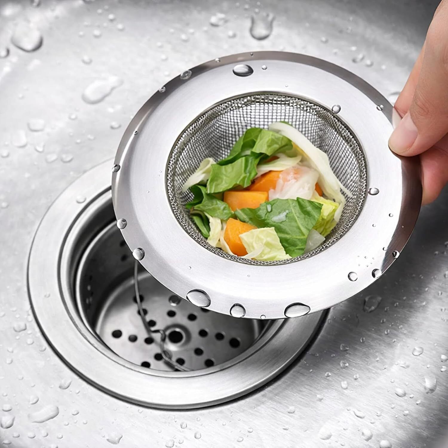 sriyai Basin, Bathroom Sink, Kitchen Sink Stainless Steel Pop-Up Strainer-picture-39