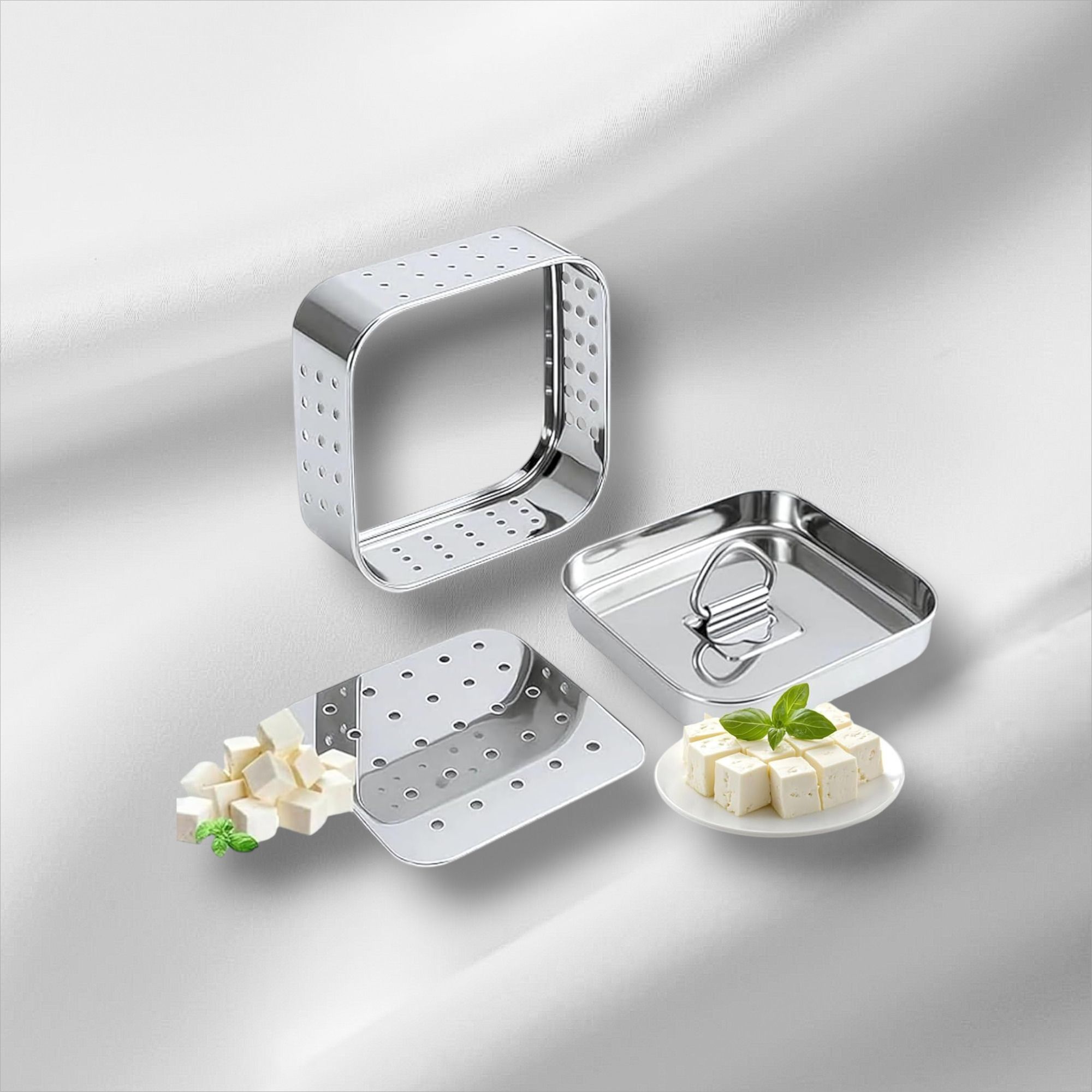 forsel Durable Stainless Steel Paneer Press for Homemade Dairy Product Making Colander-picture-13