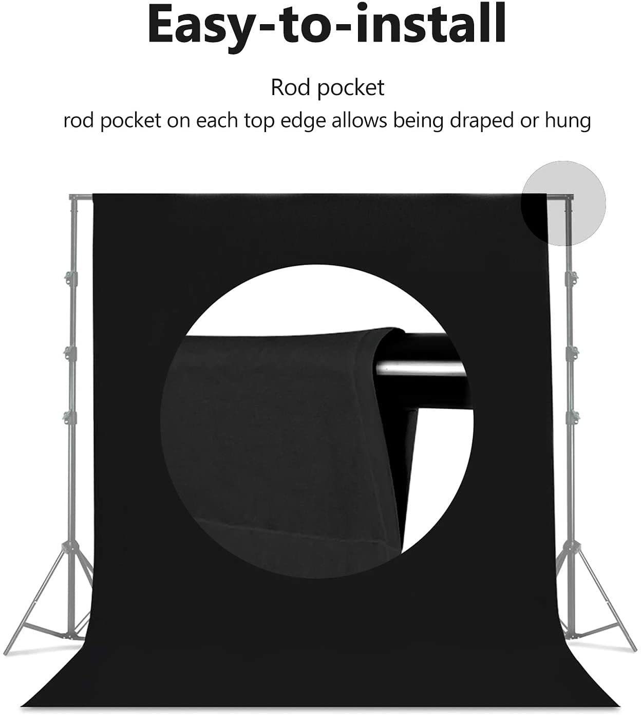 VTS 8 ft x 12 ft Black & White Chromakey Photo Video Photography White/Black Combo) 12 cm Collapsible Reflector-picture-32