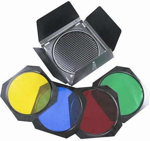 VTS Barn Door + Honeycomb Grid + 4 Color Filter Kits for Photo/Flash Studio 10 cm Collapsible Reflector-image-46