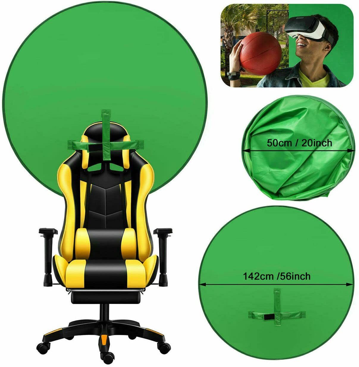 VTS Round Green Backdrop Photography Screen Background for Webcam,Live Broadcast 5 cm Collapsible Reflector-image-28