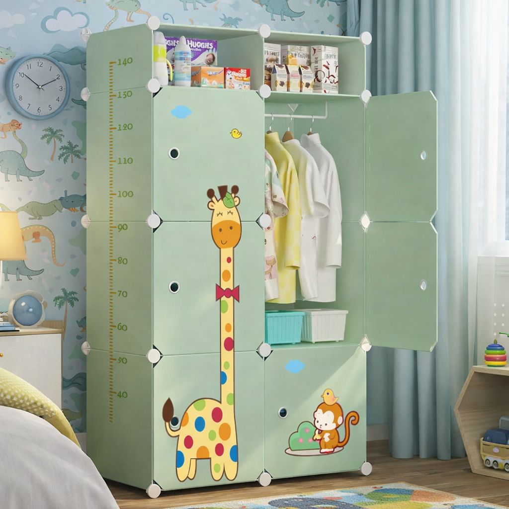 evrum 6-Door 8-Shelf Plastic almirah for kids, almirah of clothes ,cupboard PC Collapsible Wardrobe-picture-19