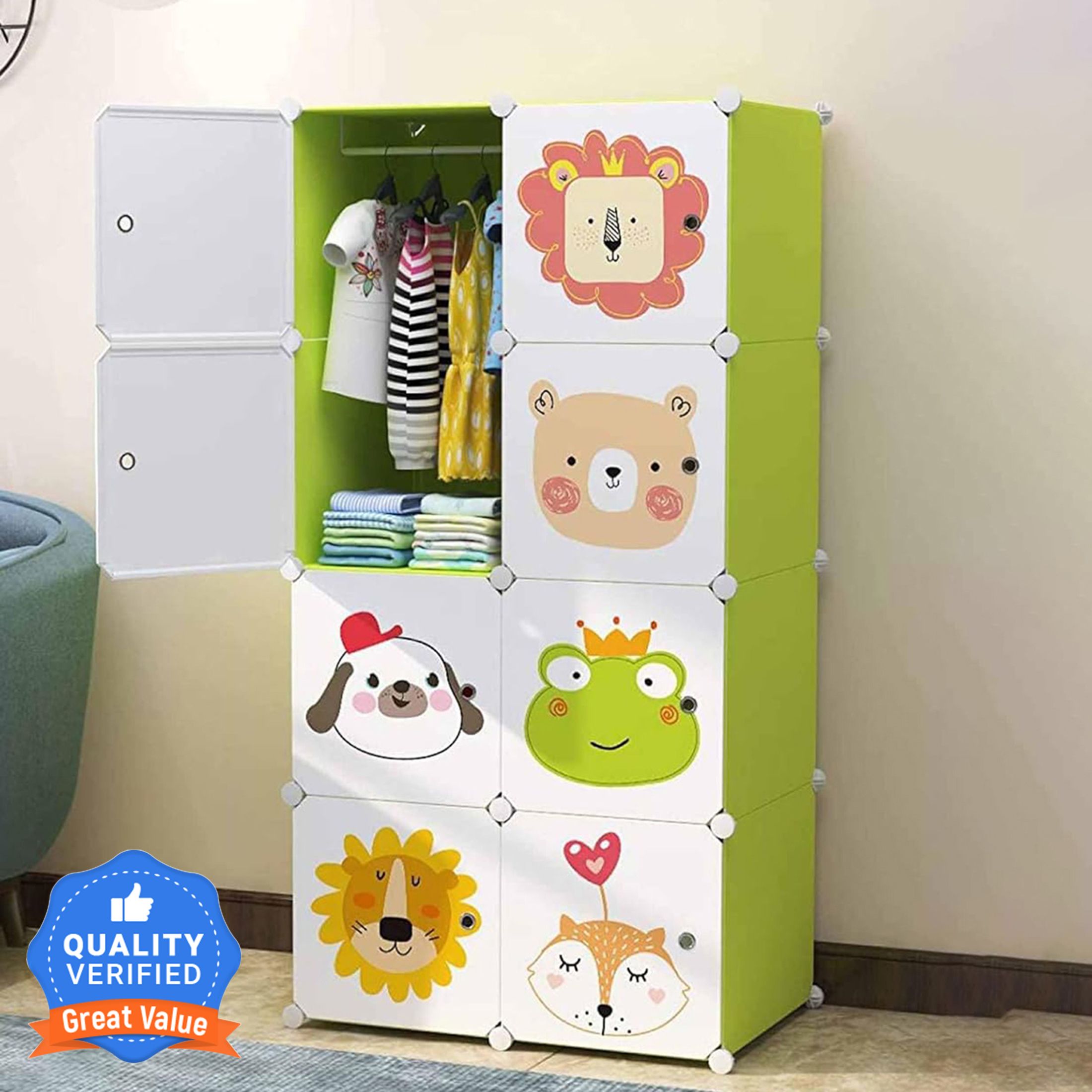 sasimo 8-Door 8-Shelf Plastic kids Collapsible Cupboard PC Collapsible Wardrobe-picture-10