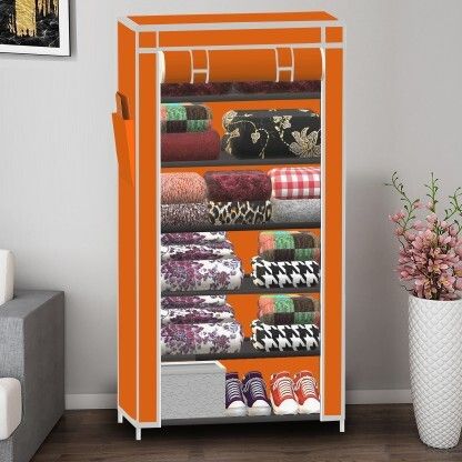 furnbolo 6 Shelf Plastic PVC Collapsible Wardrobe-picture-14