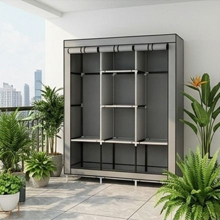 shoevault SOLID GREY WARDROBE Carbon Steel Collapsible Wardrobe-picture-29