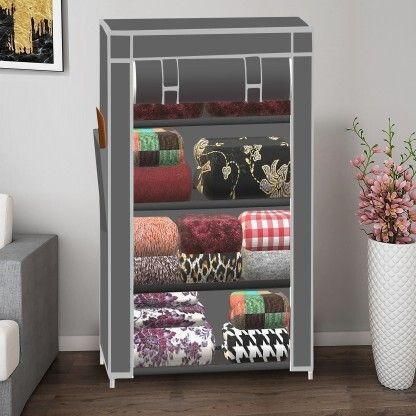 furnbolo 4 Shelf Plastic PVC Collapsible Wardrobe-picture-17