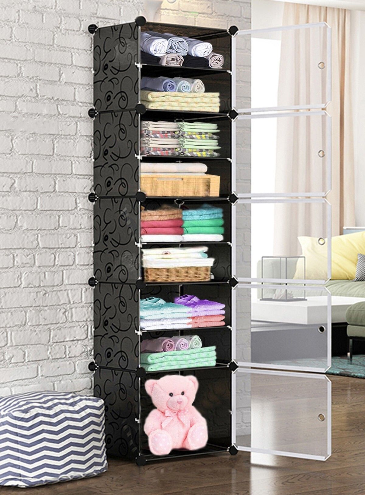 sasimo 5-Door 10-Shelf Plastic PC Collapsible Wardrobe-picture-10