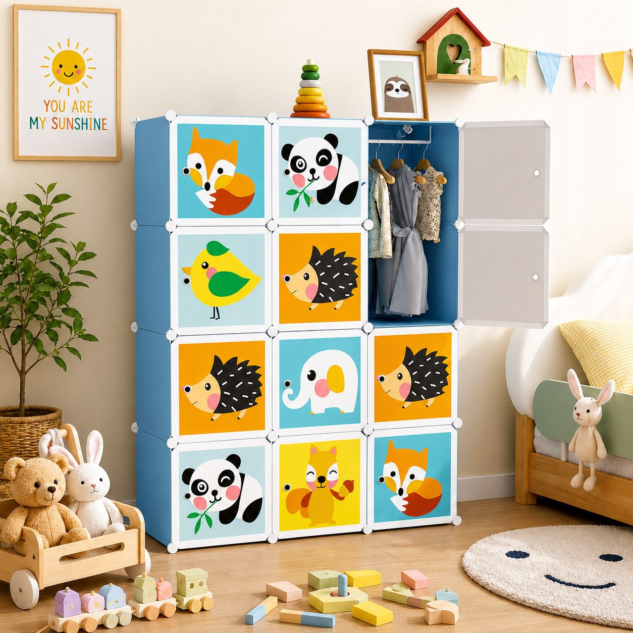 hayosha 12-Door 12-Shelf Plastic kids & Adults Collapsible Cupboard PC Collapsible Wardrobe-picture-10