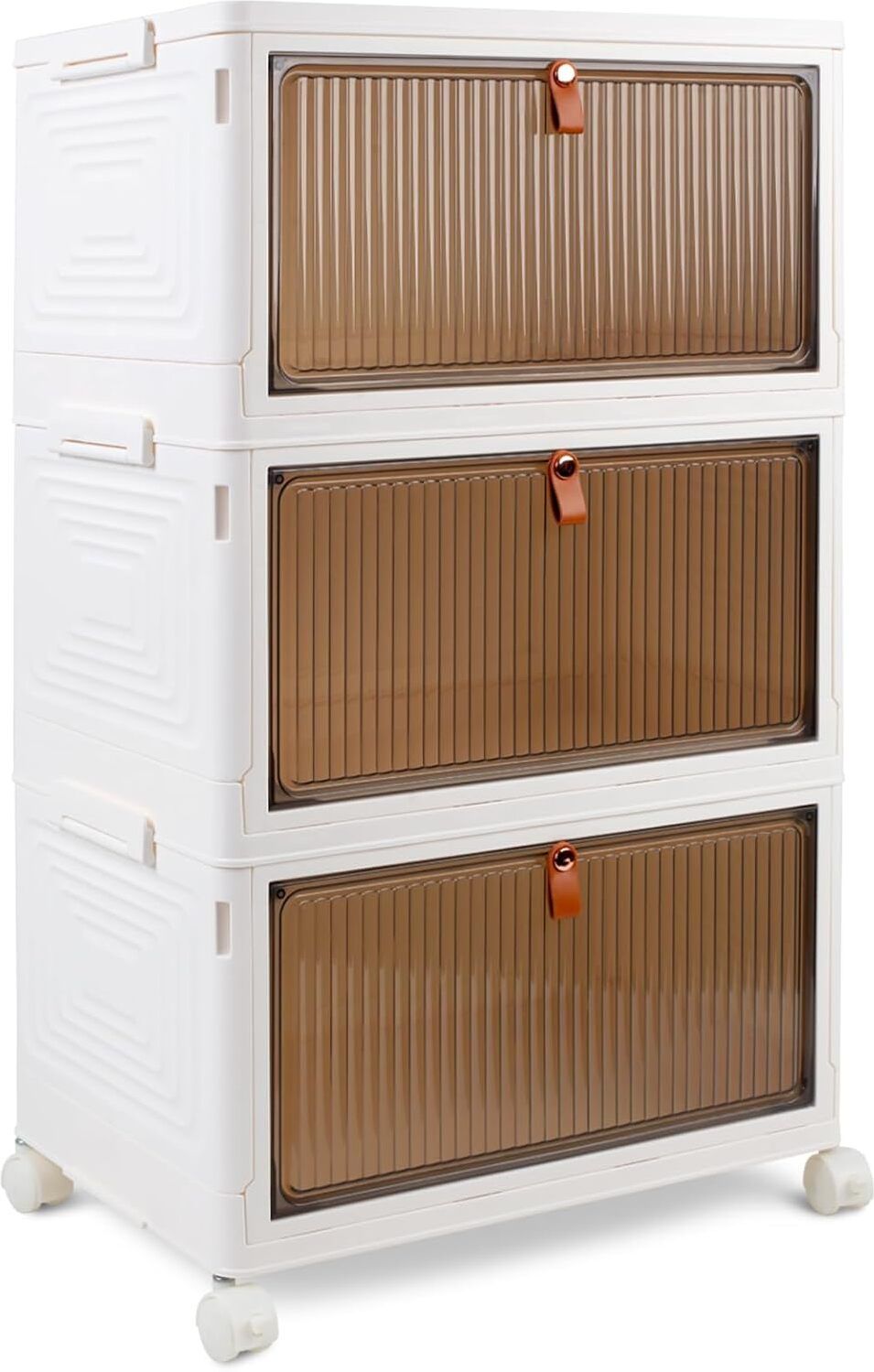 keekos 3-Door 3-Shelf Plastic Collapsible Cupboard Bin PP Collapsible Wardrobe-picture-11