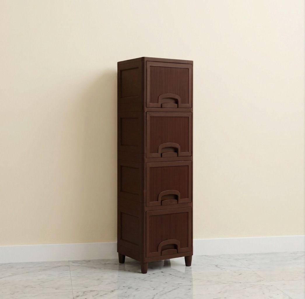 Multipurpose Folding Cabinet Storage Organizer for Plastic Free Standing Cabinet Plastic Open Book Shelf-image-7
