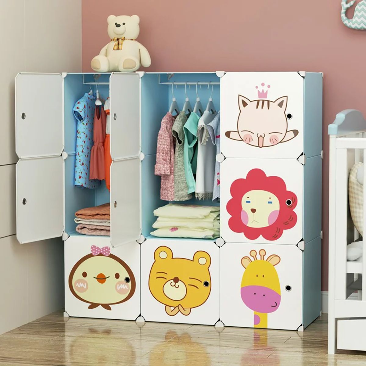 sasimo 9-Door 9-Shelf Plastic kids Collapsible Cupboard PC Collapsible Wardrobe-picture-17