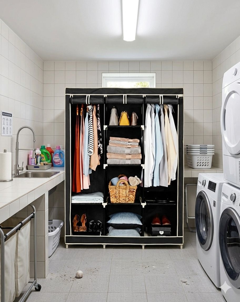 shoevault SOLID BLACK WARDROBE Carbon Steel Collapsible Wardrobe-picture-26