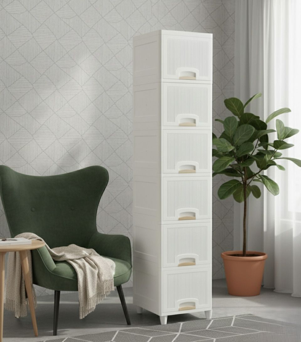 grotheory Multi layer Plastic Storage Cabinet for Clothes with Spacious Drawers PP Collapsible Wardrobe-picture-21