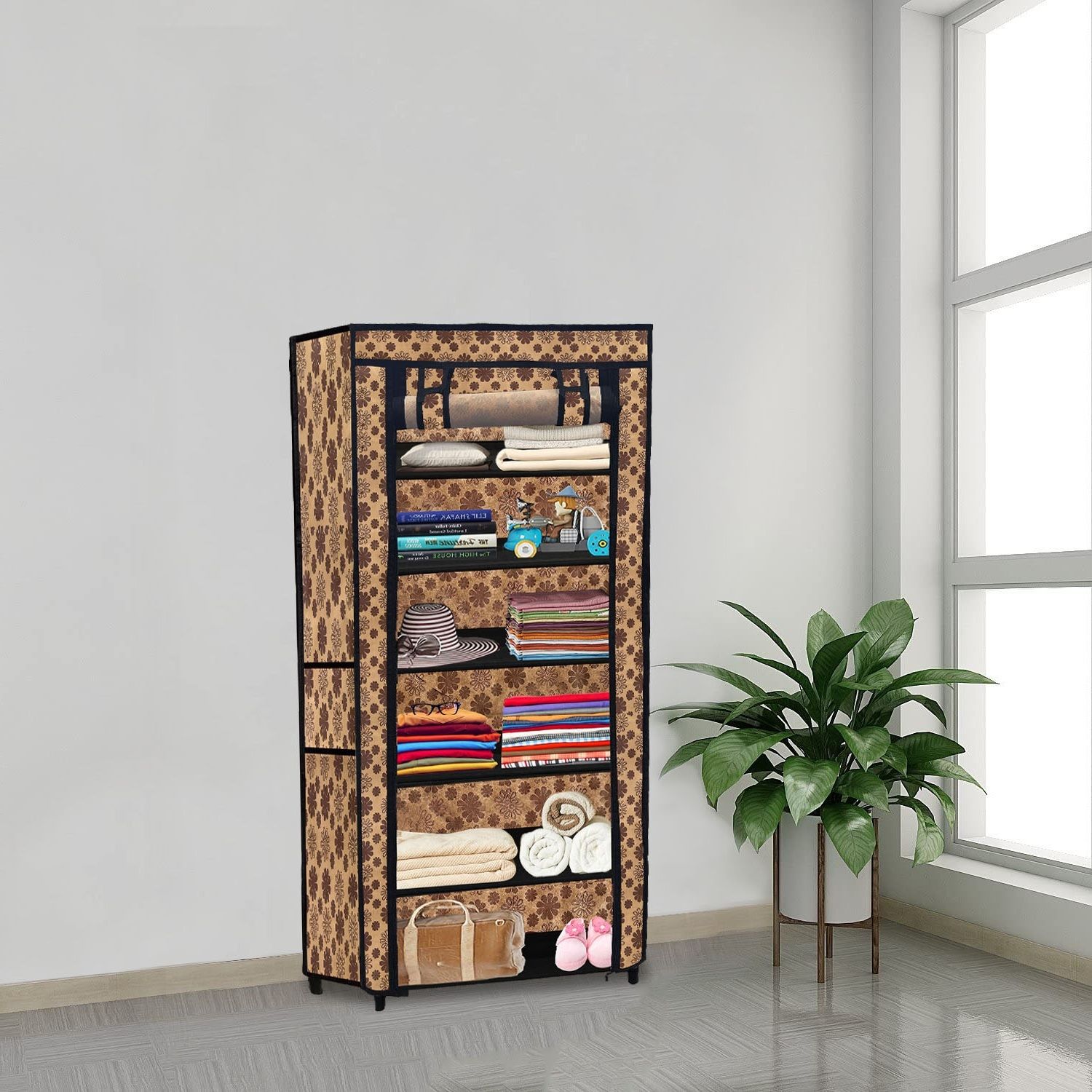 rmerchants Dustproof Metal Collapsible Wardrobe 6 Layer Clothes Storage Unit Carbon Steel Collapsible Wardrobe-picture-19