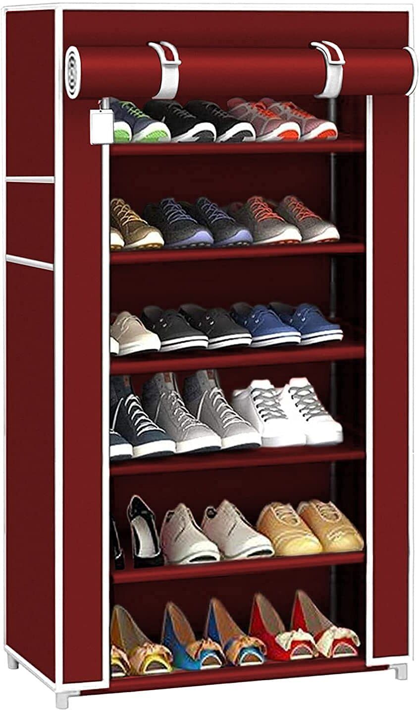 shyam ji Shoe Rack in 6 Shelfs with Cover/Multipurpose Rack/Kid Rack/Collapsible Wardrobe PVC Collapsible Wardrobe-picture-41